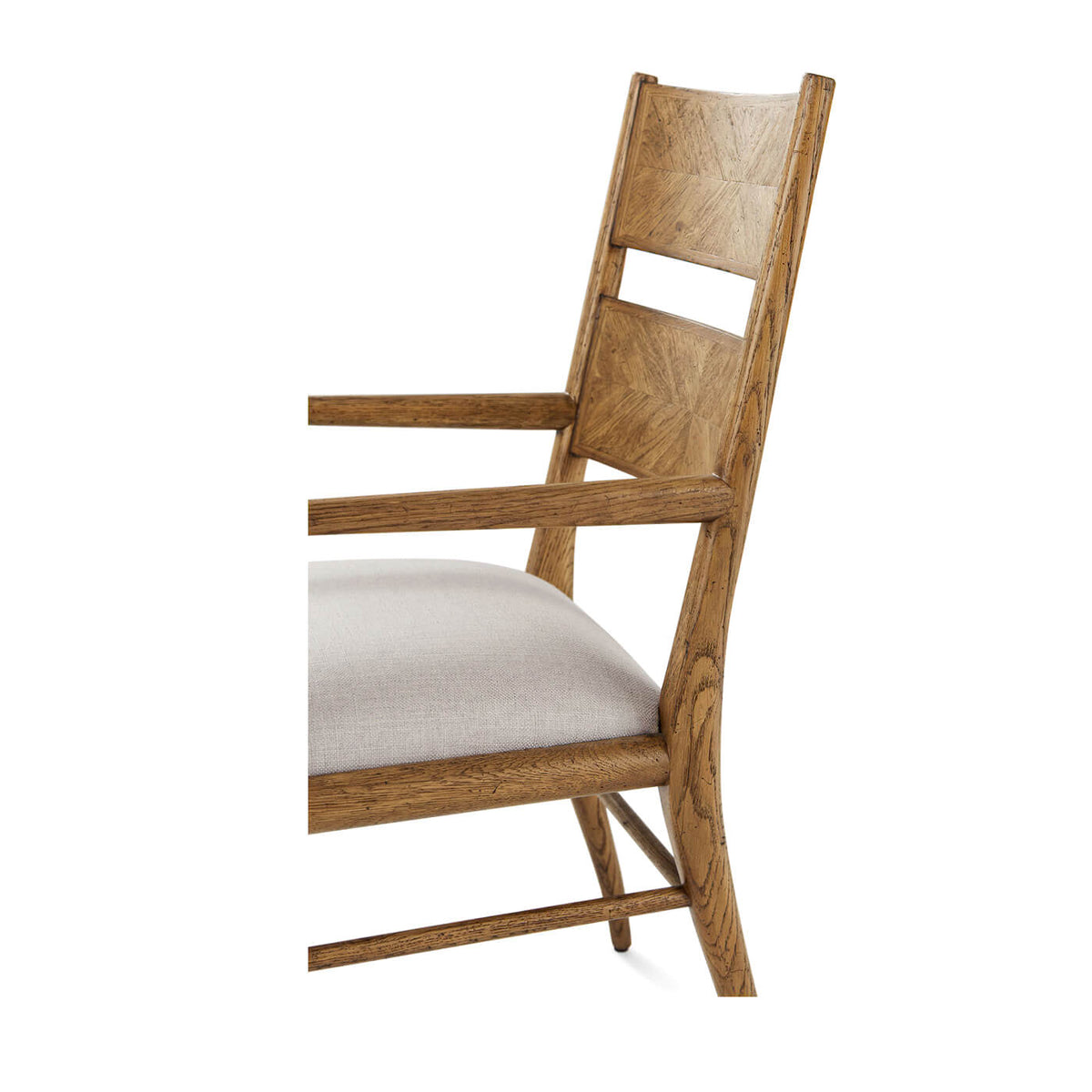 Oak Parquetry Dining Arm Chair - English Georgian America