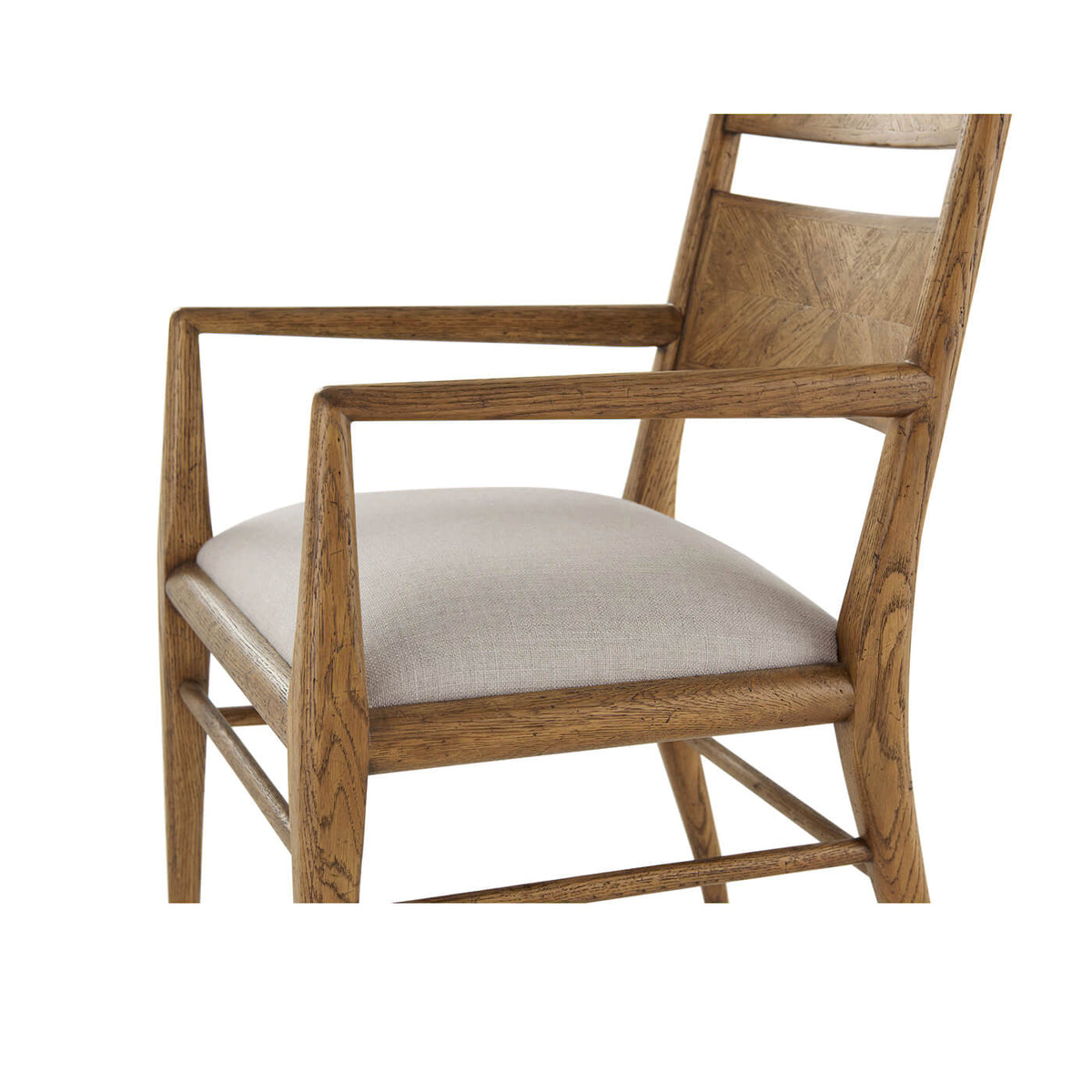 Oak Parquetry Dining Arm Chair - English Georgian America