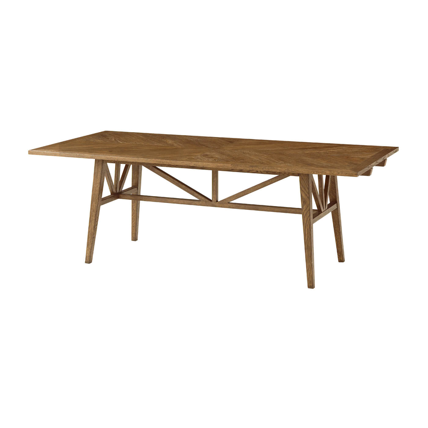 Oak Parquetry Extending Dining Table - English Georgian America