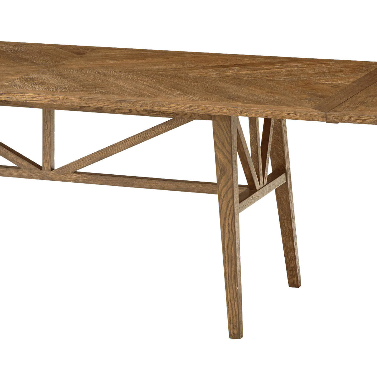 Oak Parquetry Extending Dining Table - English Georgian America