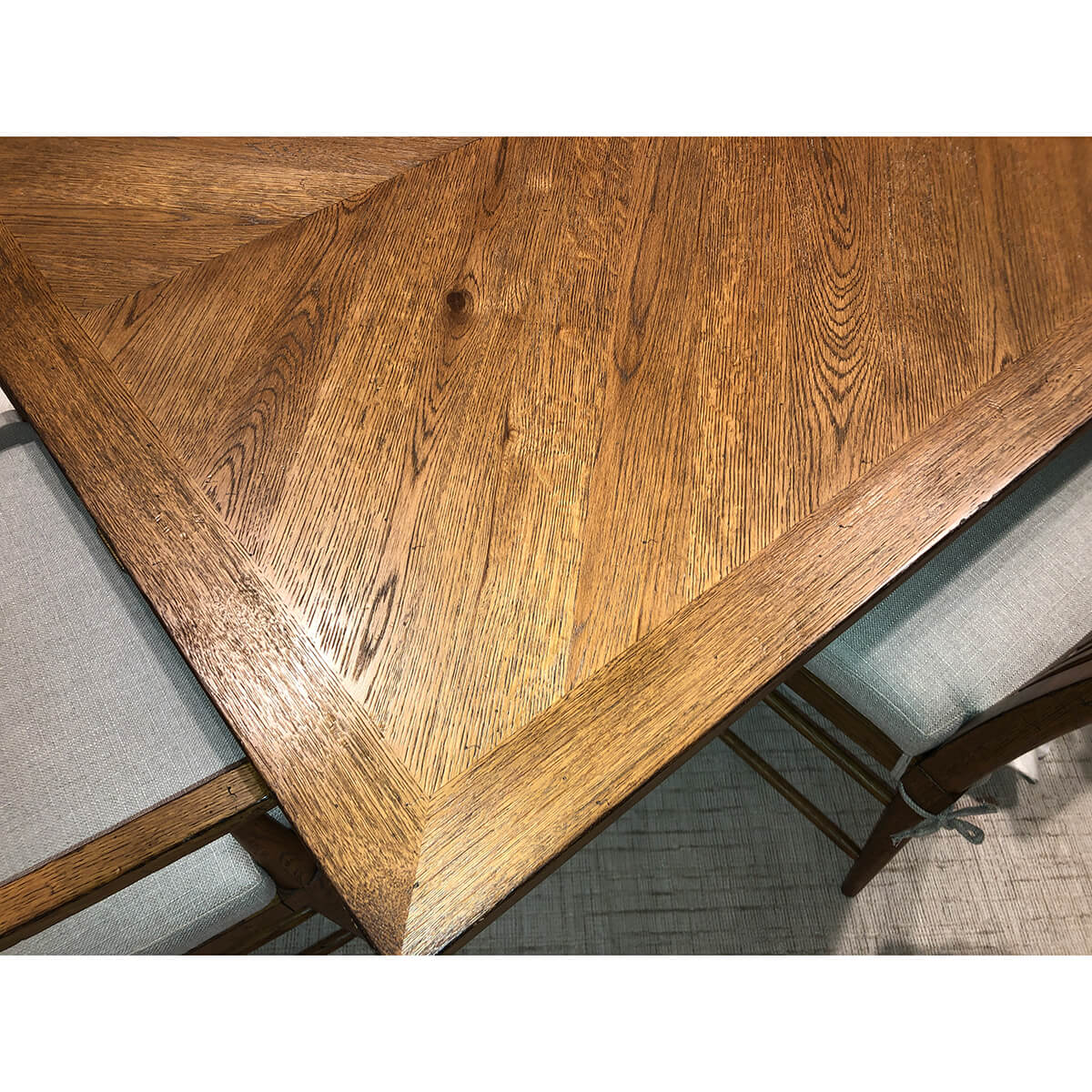 Oak Parquetry Extending Dining Table - English Georgian America