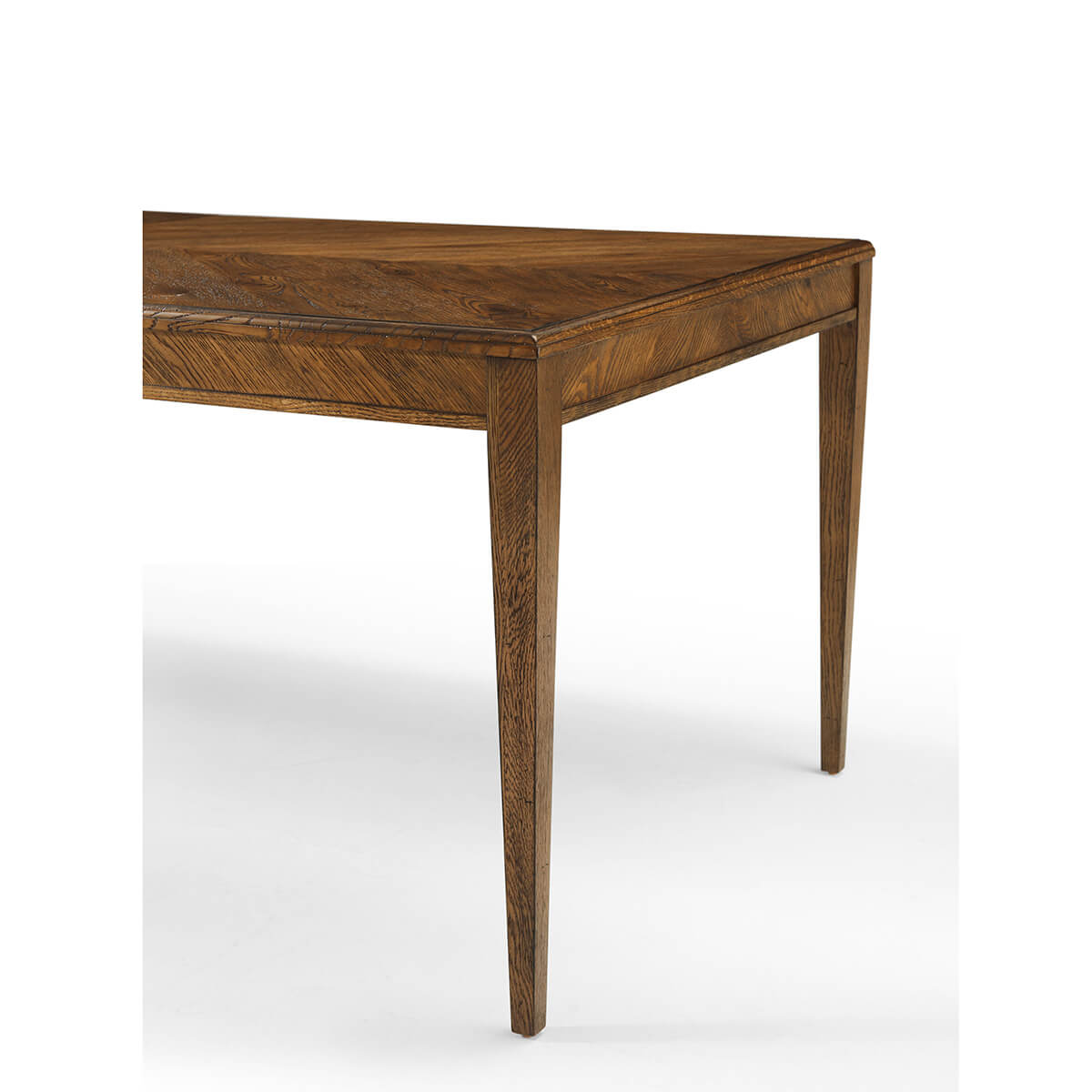 Oak Parquetry Extension Dining Table - English Georgian America