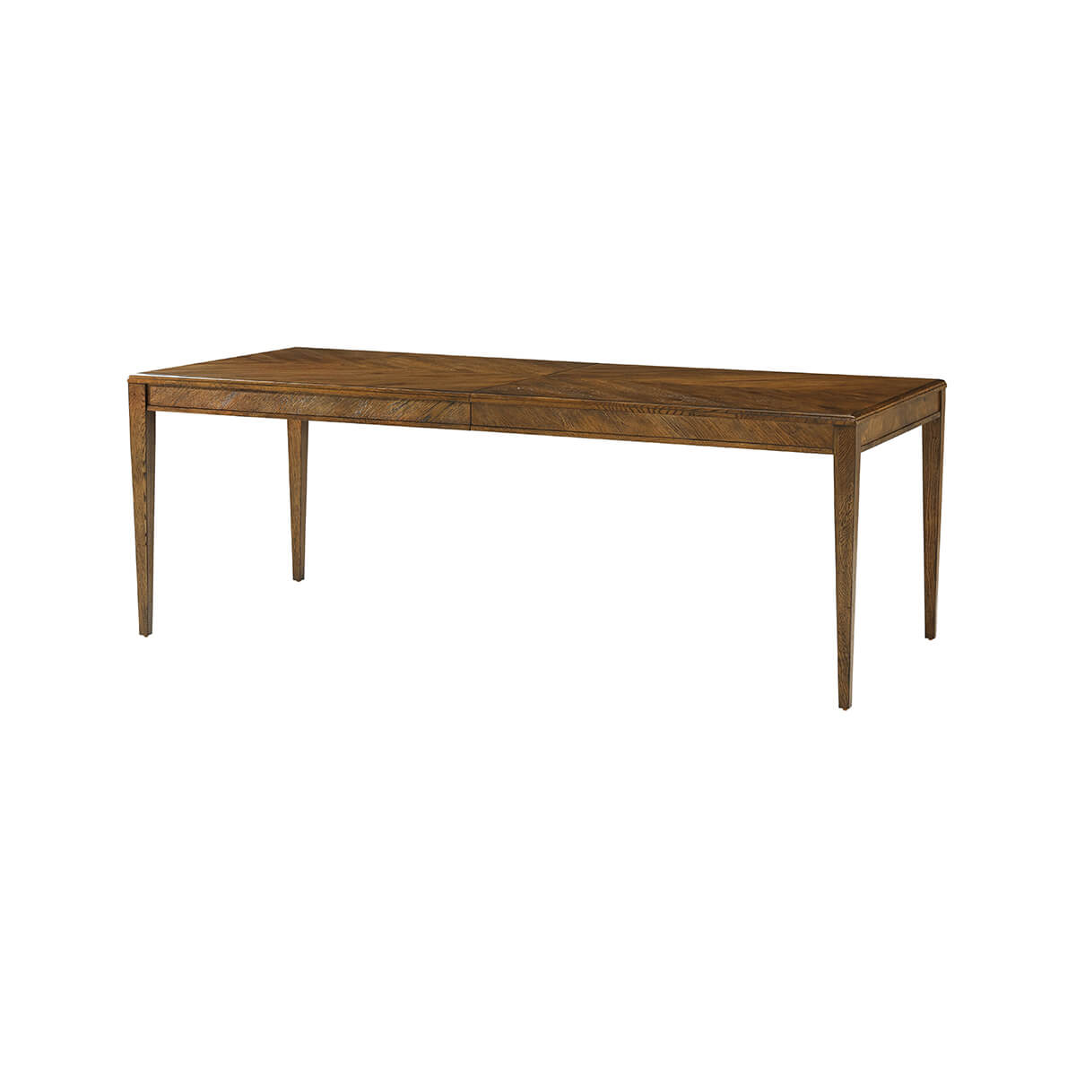 Oak Parquetry Extension Dining Table - English Georgian America