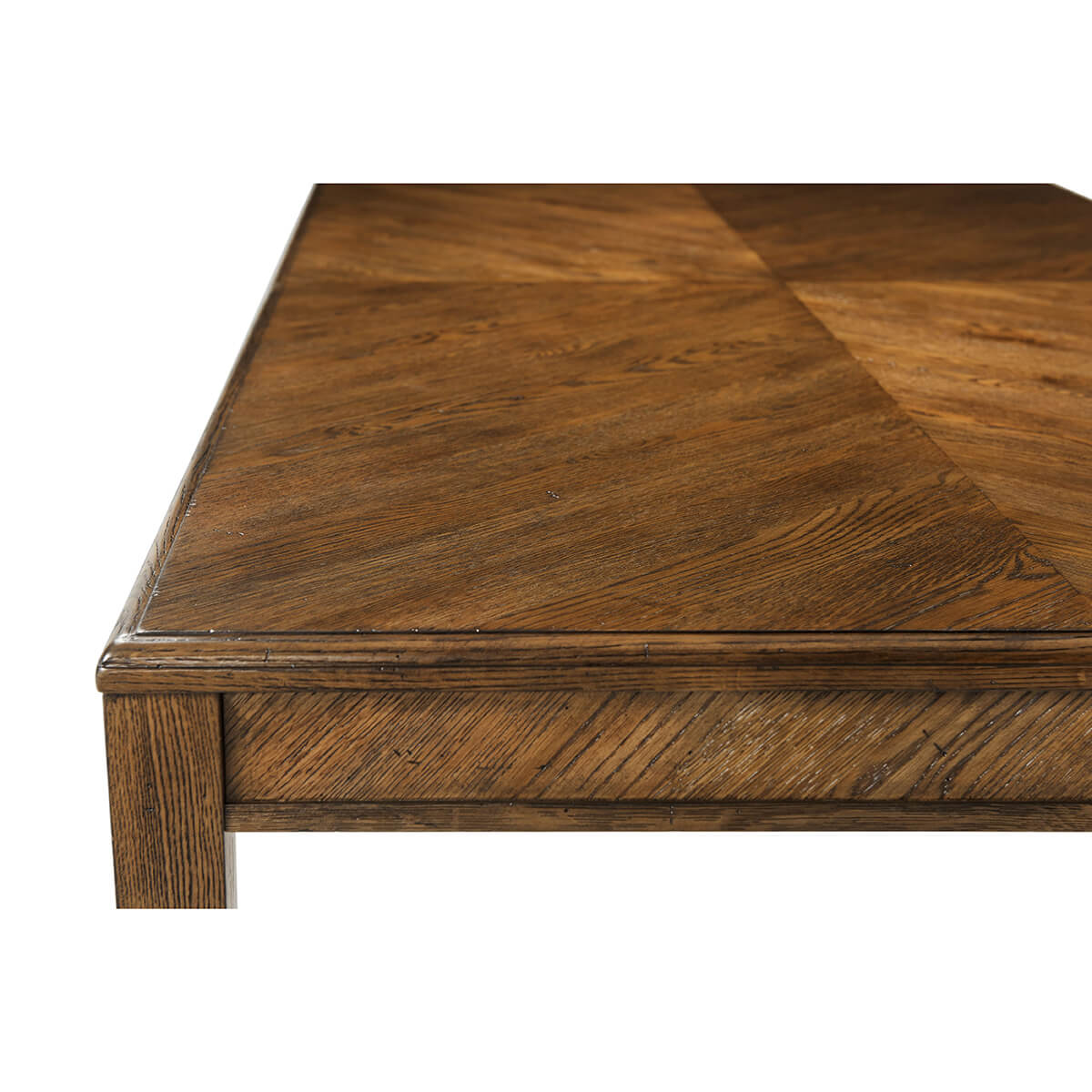 Oak Parquetry Extension Dining Table - English Georgian America