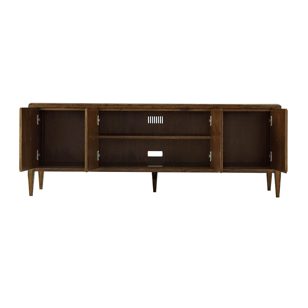 Oak Parquetry Media Cabinet - Dark - English Georgian America