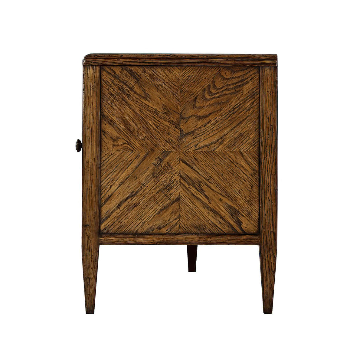 Oak Parquetry Media Cabinet - Dark - English Georgian America