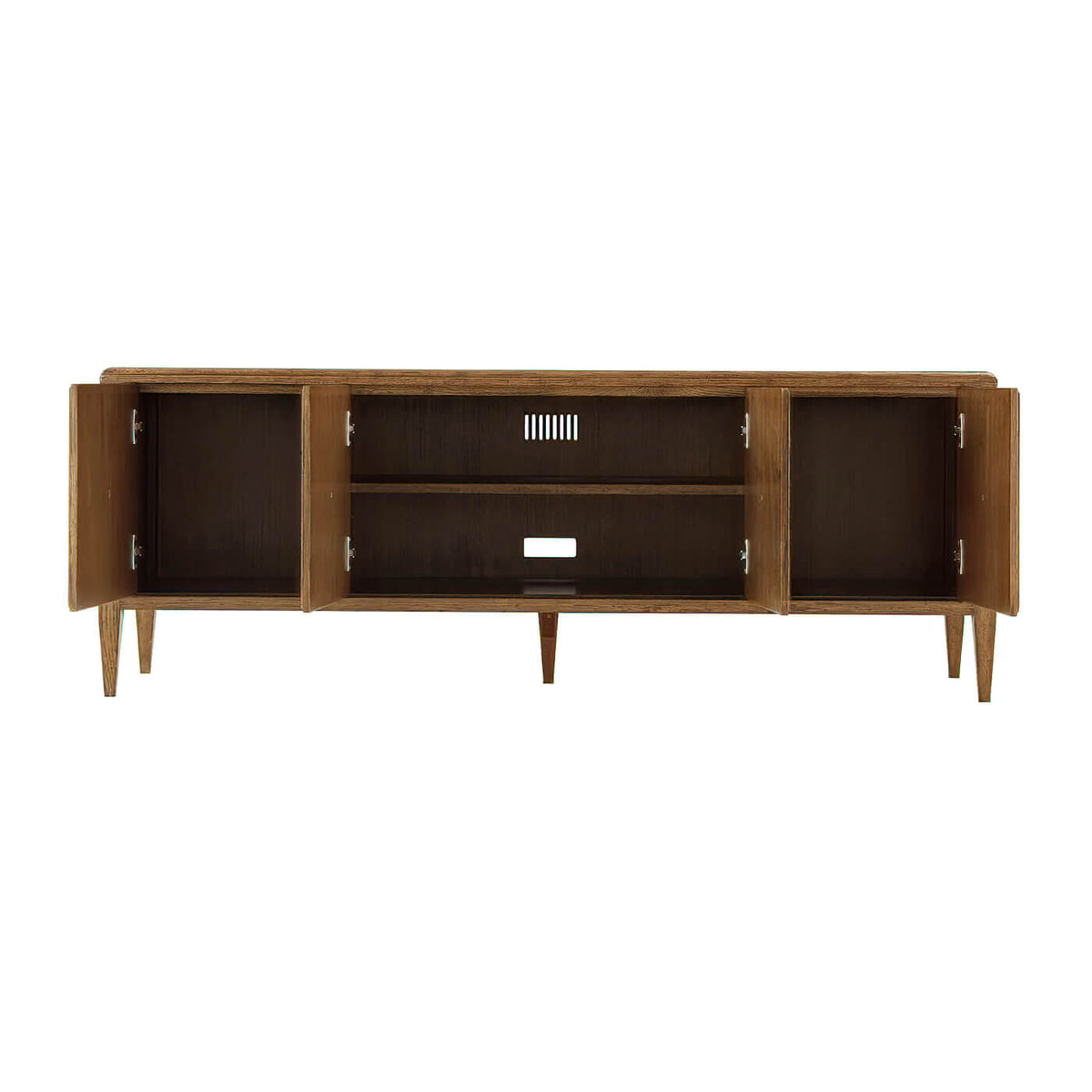 Oak Parquetry Media Cabinet - Light - English Georgian America