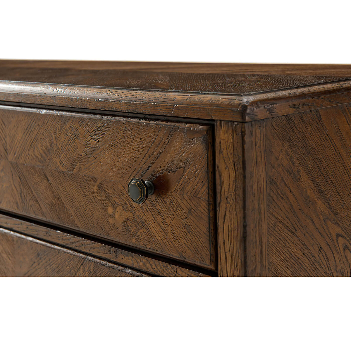 Oak Parquetry Six Drawer Dresser - English Georgian America
