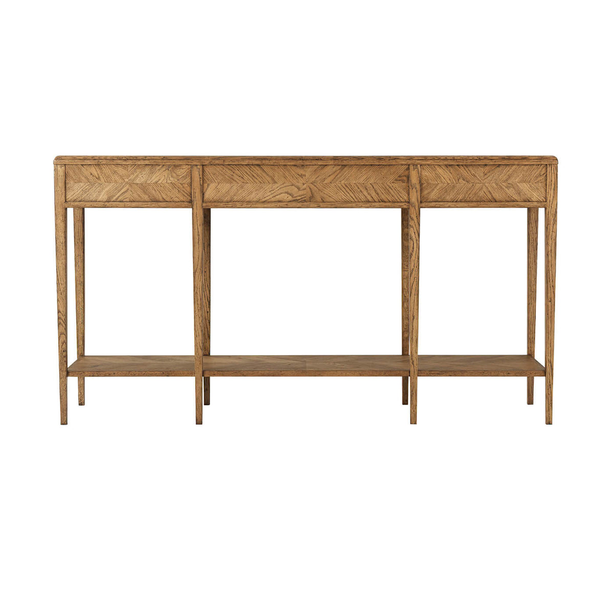 Oak Parquetry Two Tier Console Table - English Georgian America