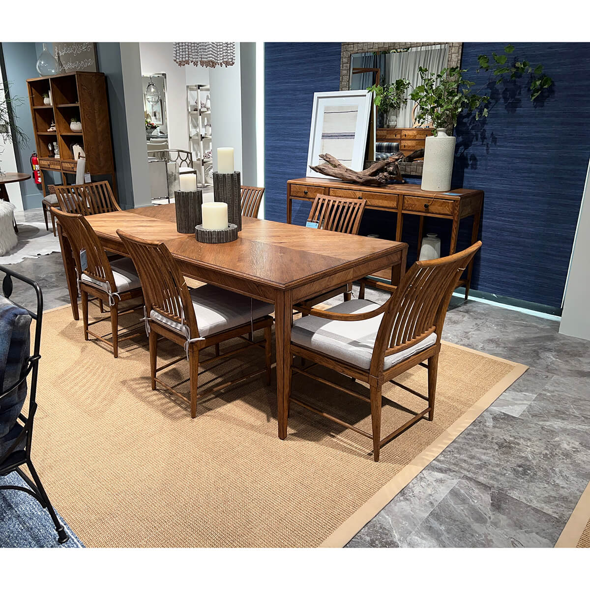 Oak Parquetry Two Tier Console Table - English Georgian America