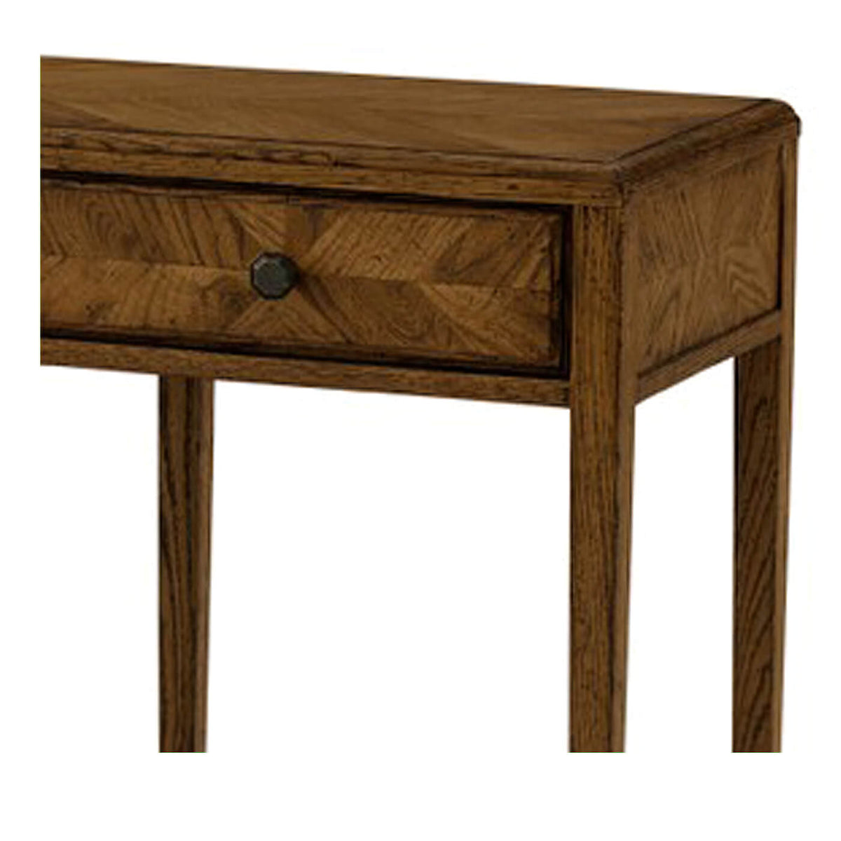 Oak Parquetry Two Tier Console Table - Dark - English Georgian America