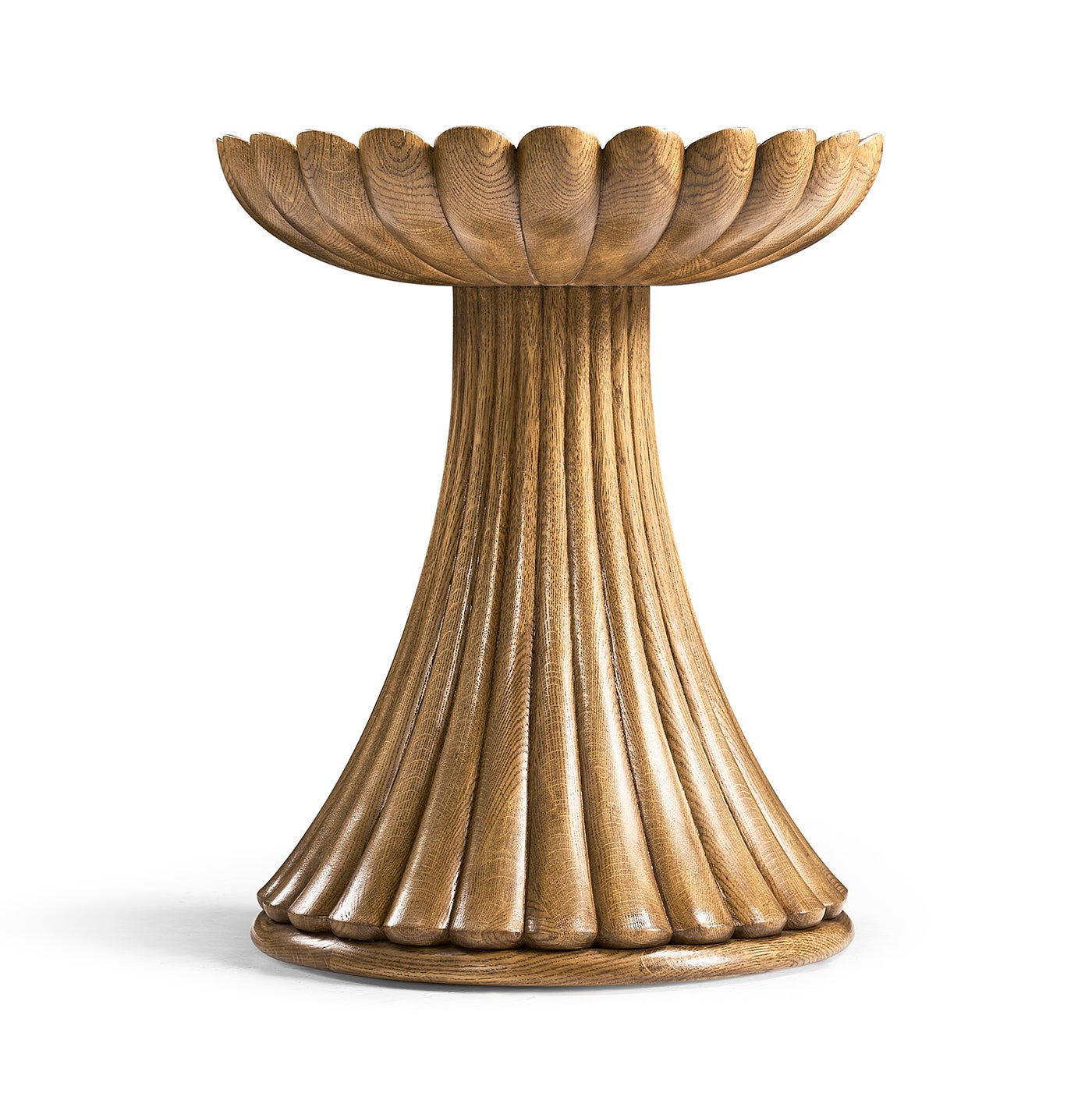 Oak Pedestal Accent Table - English Georgian America