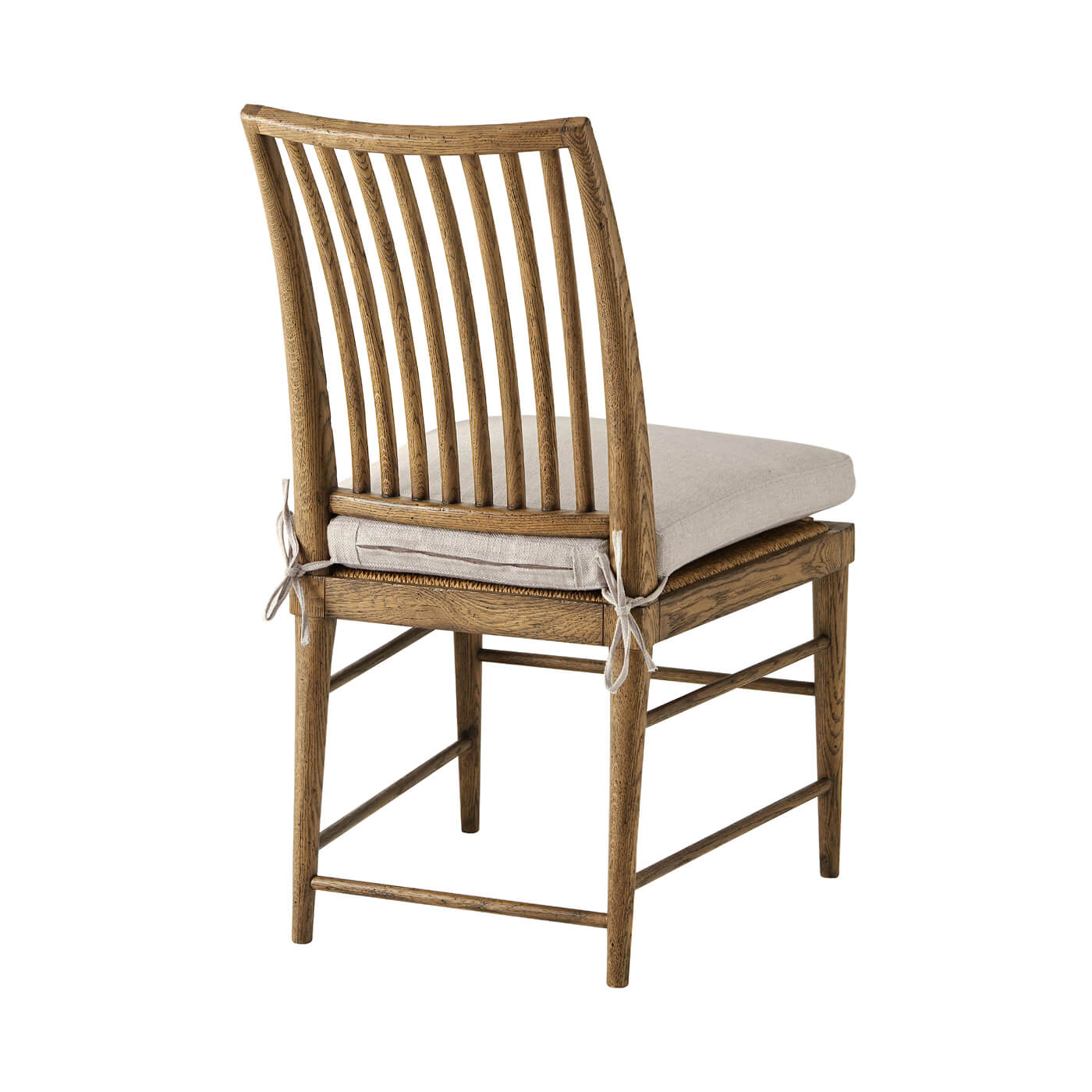 Oak Slatted Back Dining Chair - Light Oak - English Georgian America