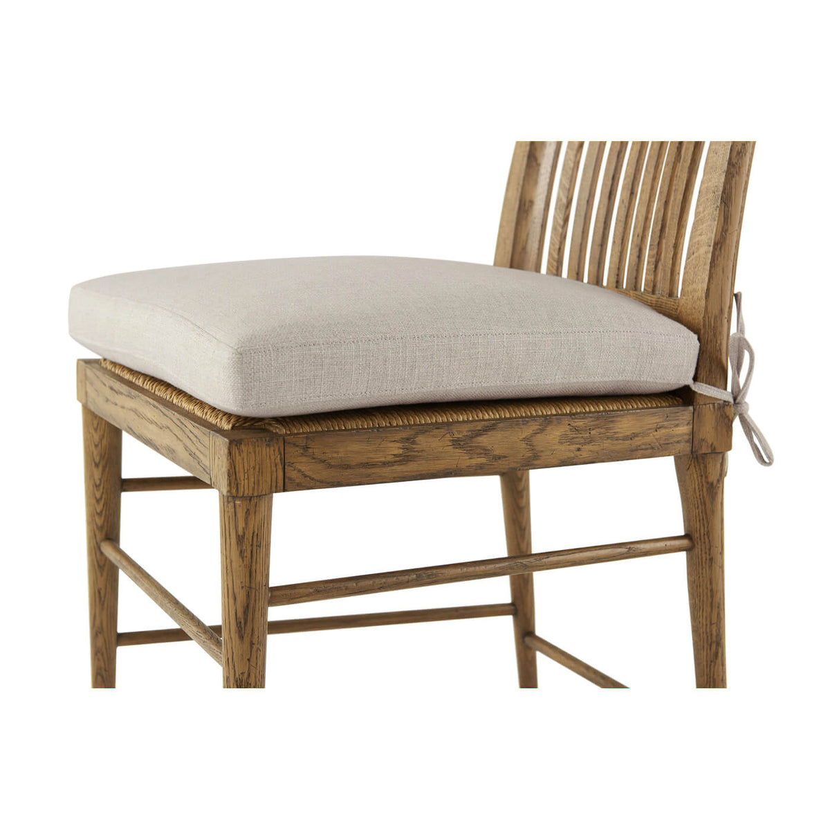 Oak Slatted Back Dining Chair - Light Oak - English Georgian America