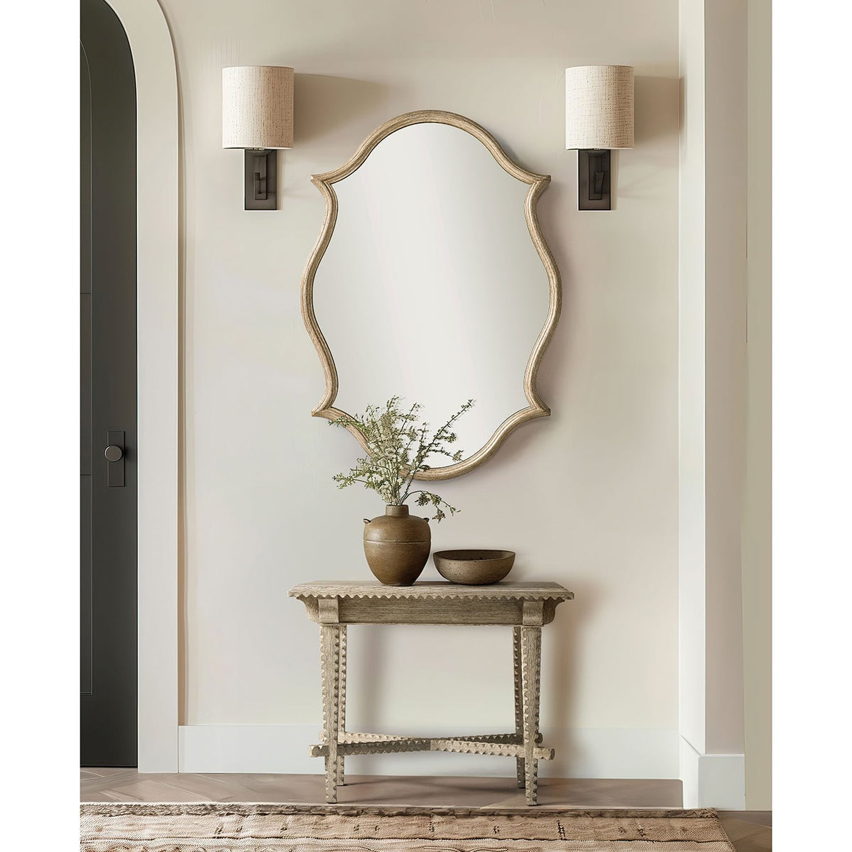 Oak Venetian Mirror - English Georgian America