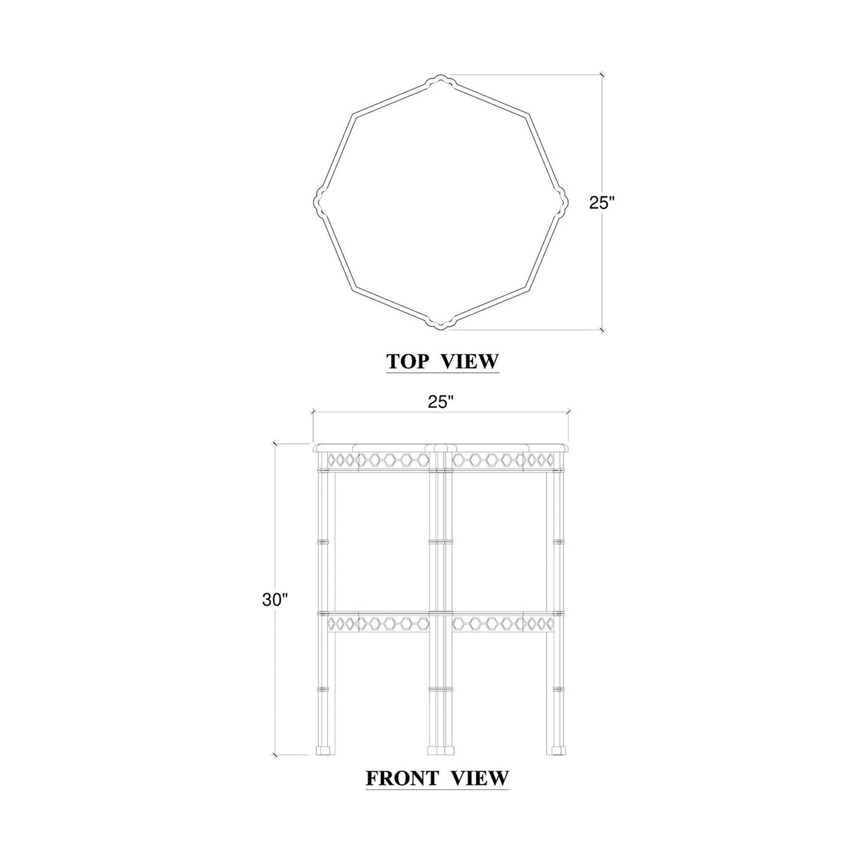 Octagon Faux Bamboo Side Table - English Georgian America