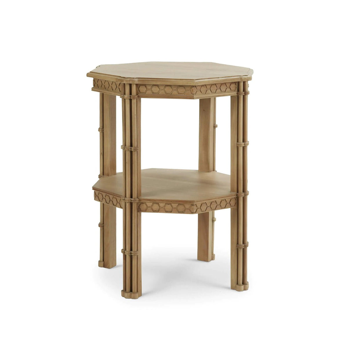 Octagon Faux Bamboo Side Table - English Georgian America