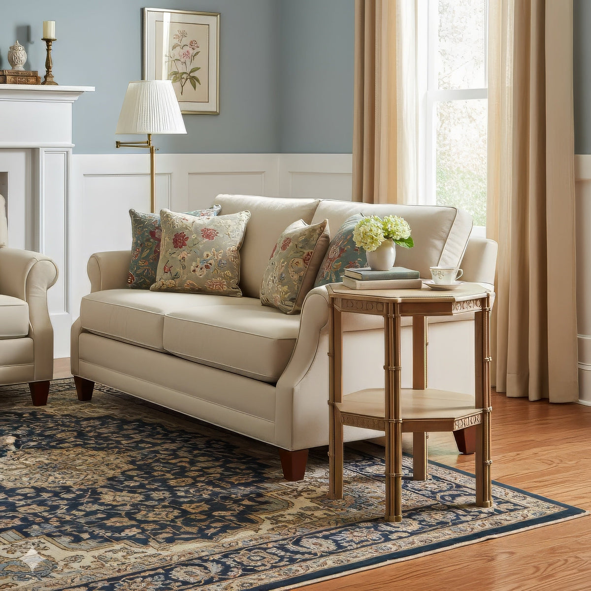 Octagon Faux Bamboo Side Table - English Georgian America