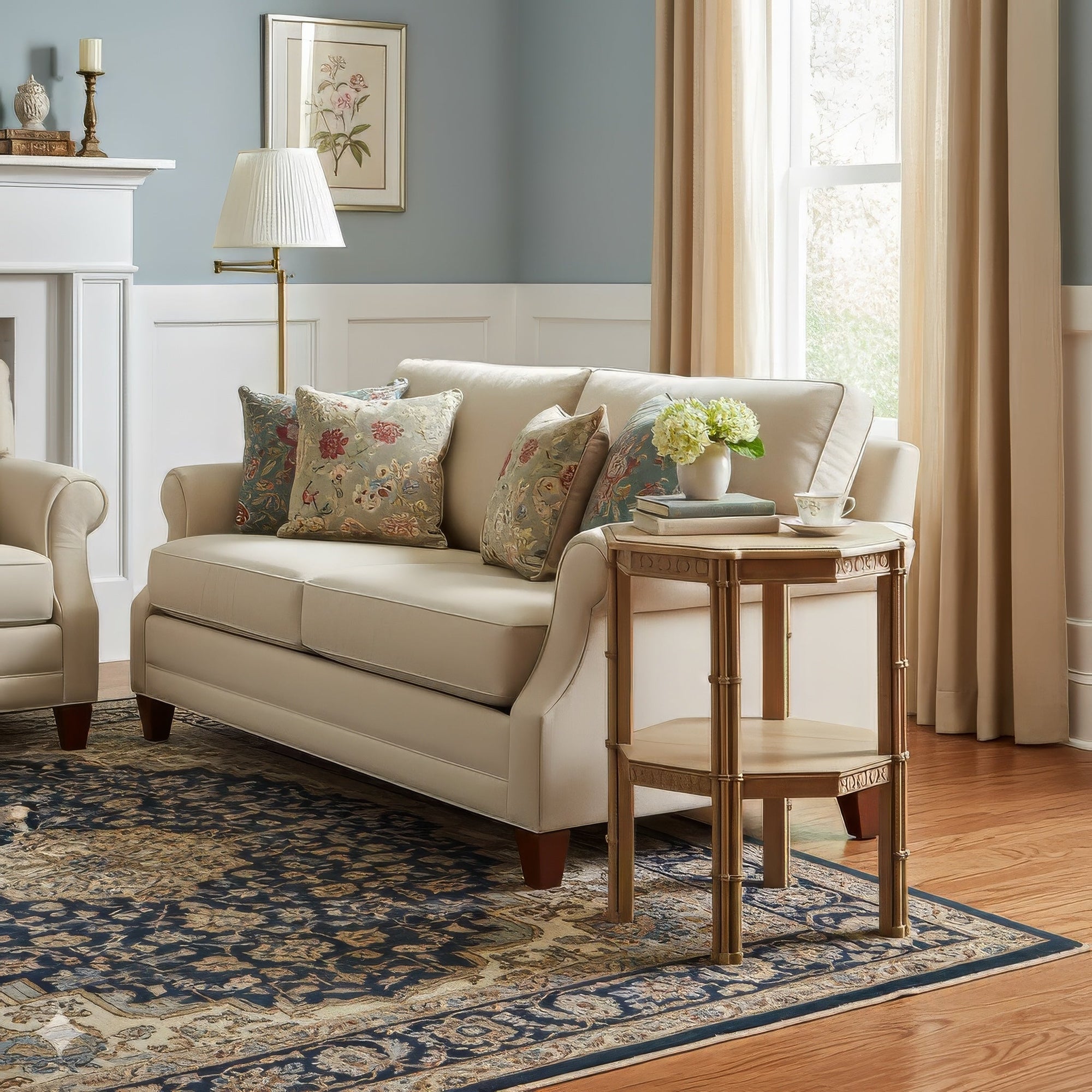 Octagon Faux Bamboo Side Table - English Georgian America