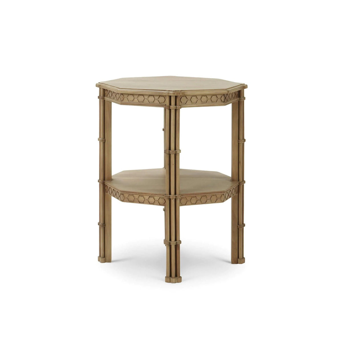 Octagon Faux Bamboo Side Table - English Georgian America