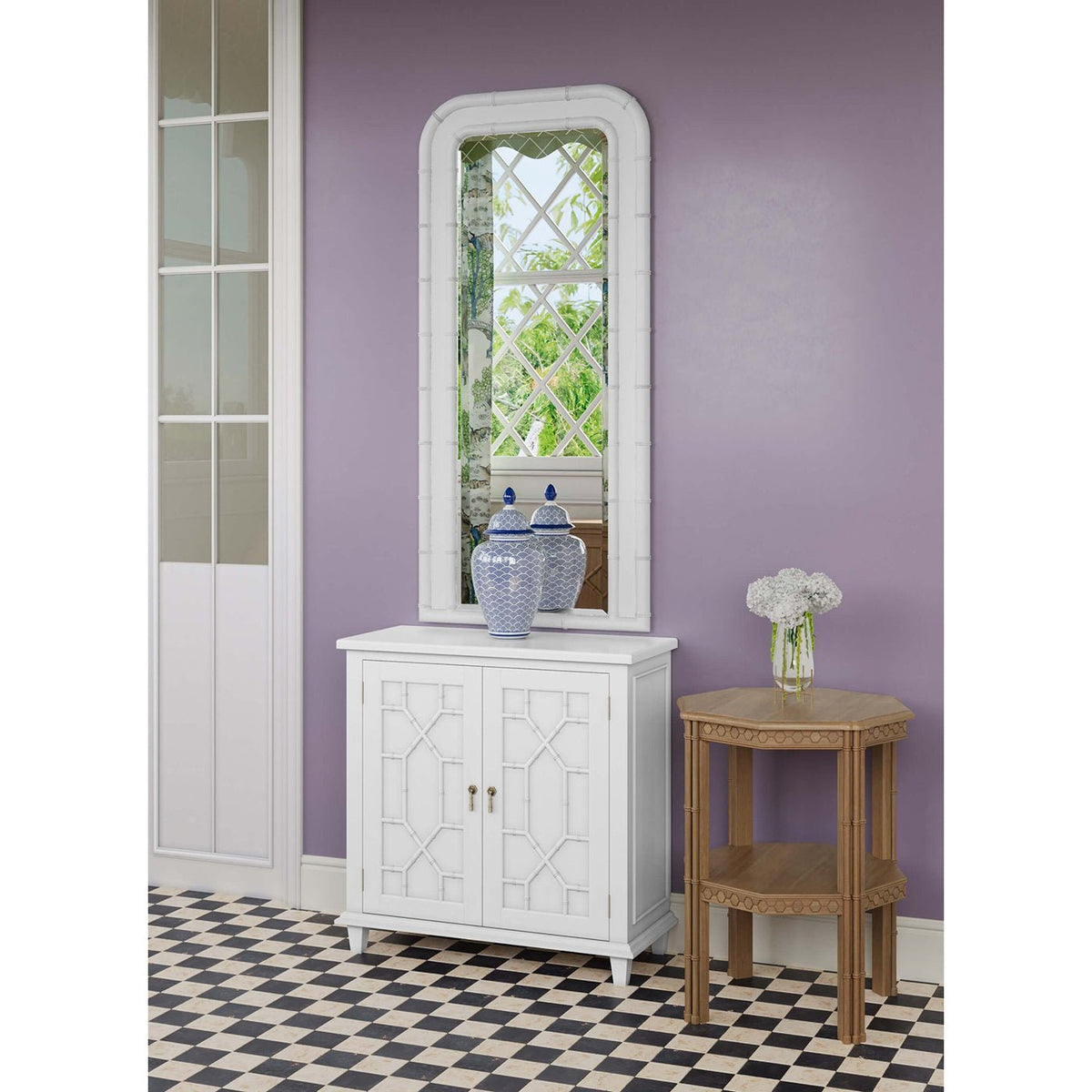 Octagon Faux Bamboo Side Table - English Georgian America