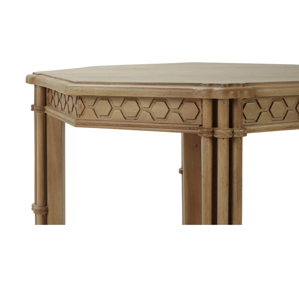 Octagon Faux Bamboo Side Table - English Georgian America