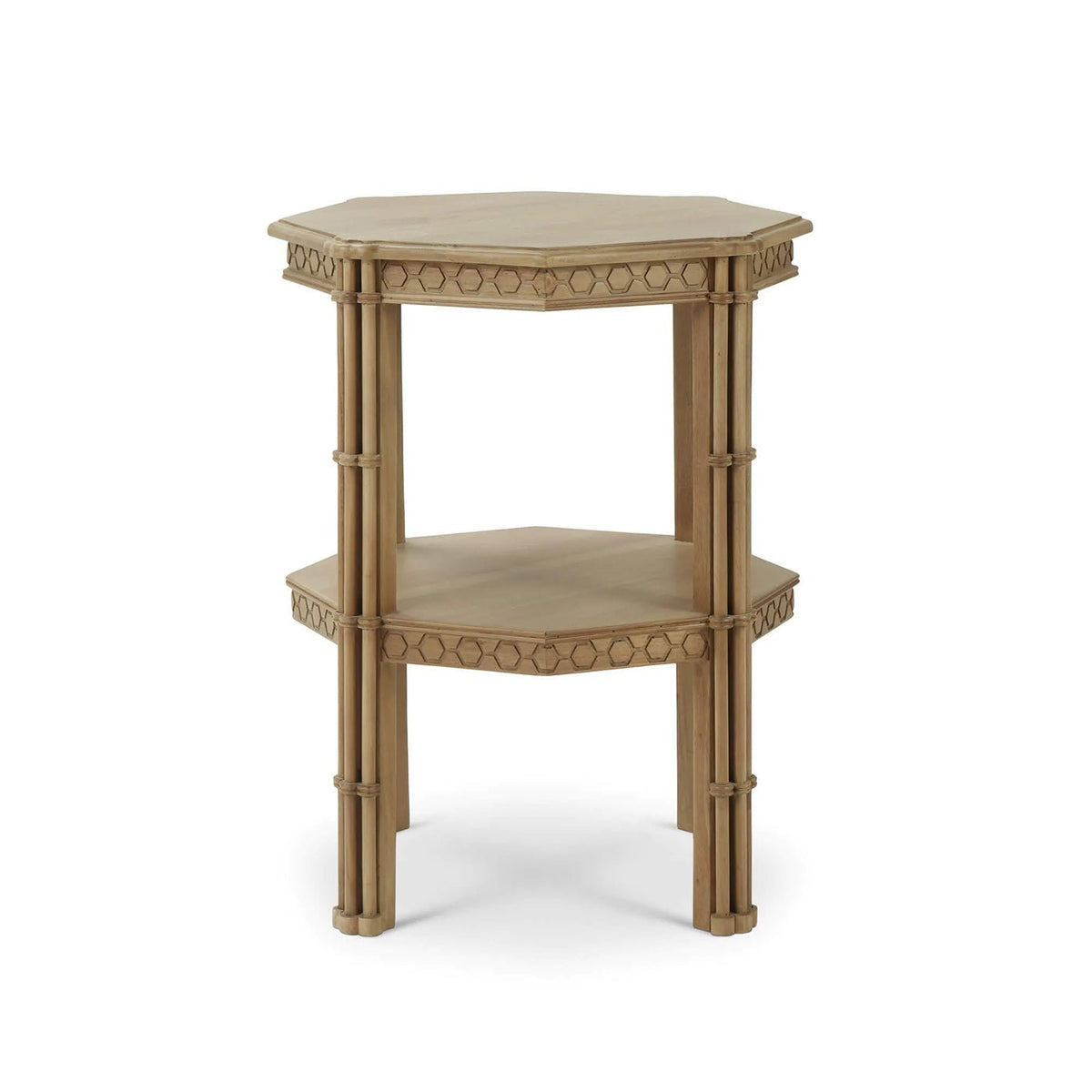 Octagon Faux Bamboo Side Table - English Georgian America