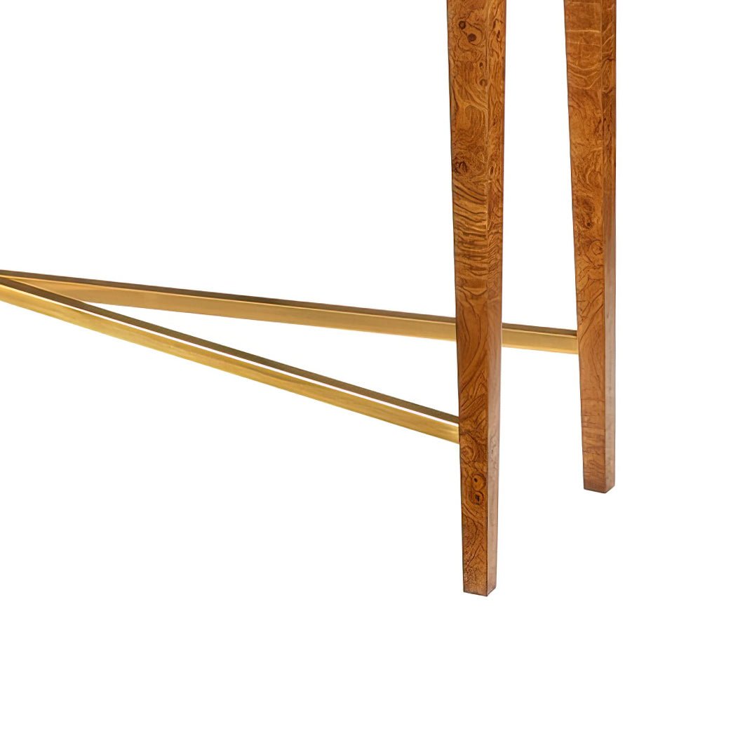 Olive Ash Burl Console Table - English Georgian America