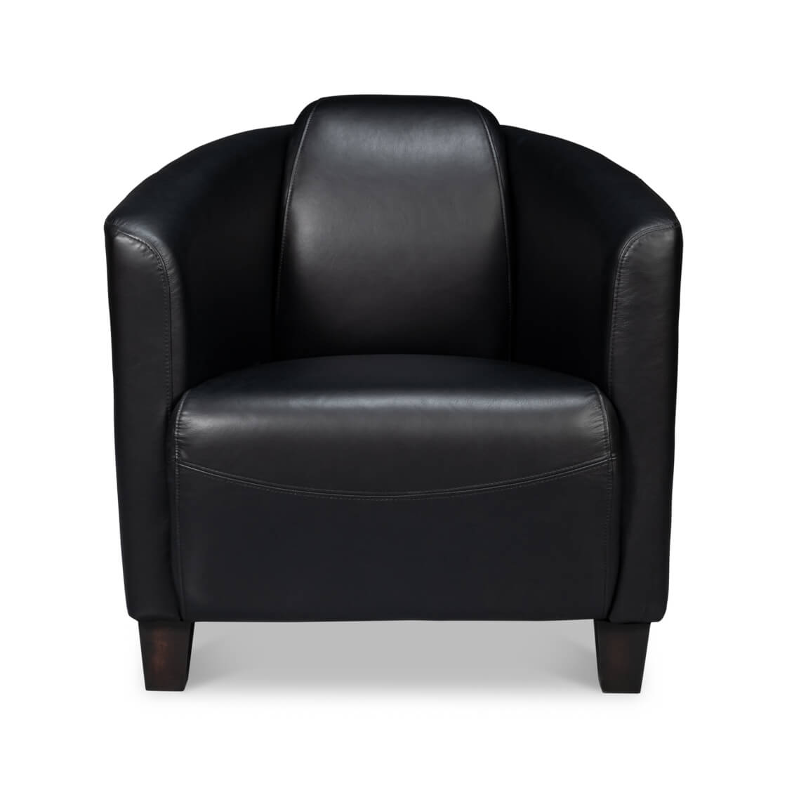 Onyx Black Leather Club Chair - English Georgian America