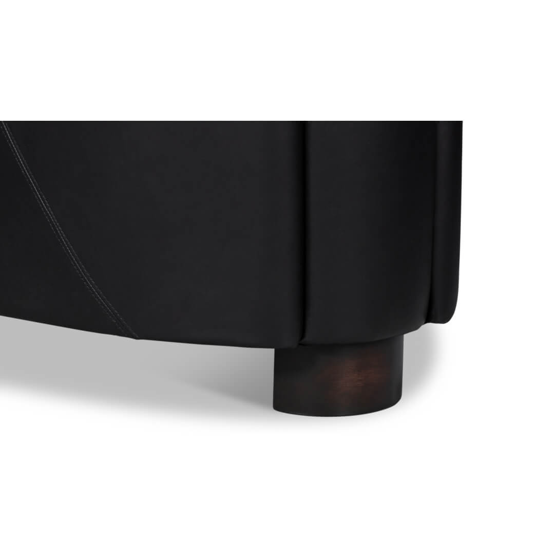 Onyx Black Leather Club Chair - English Georgian America