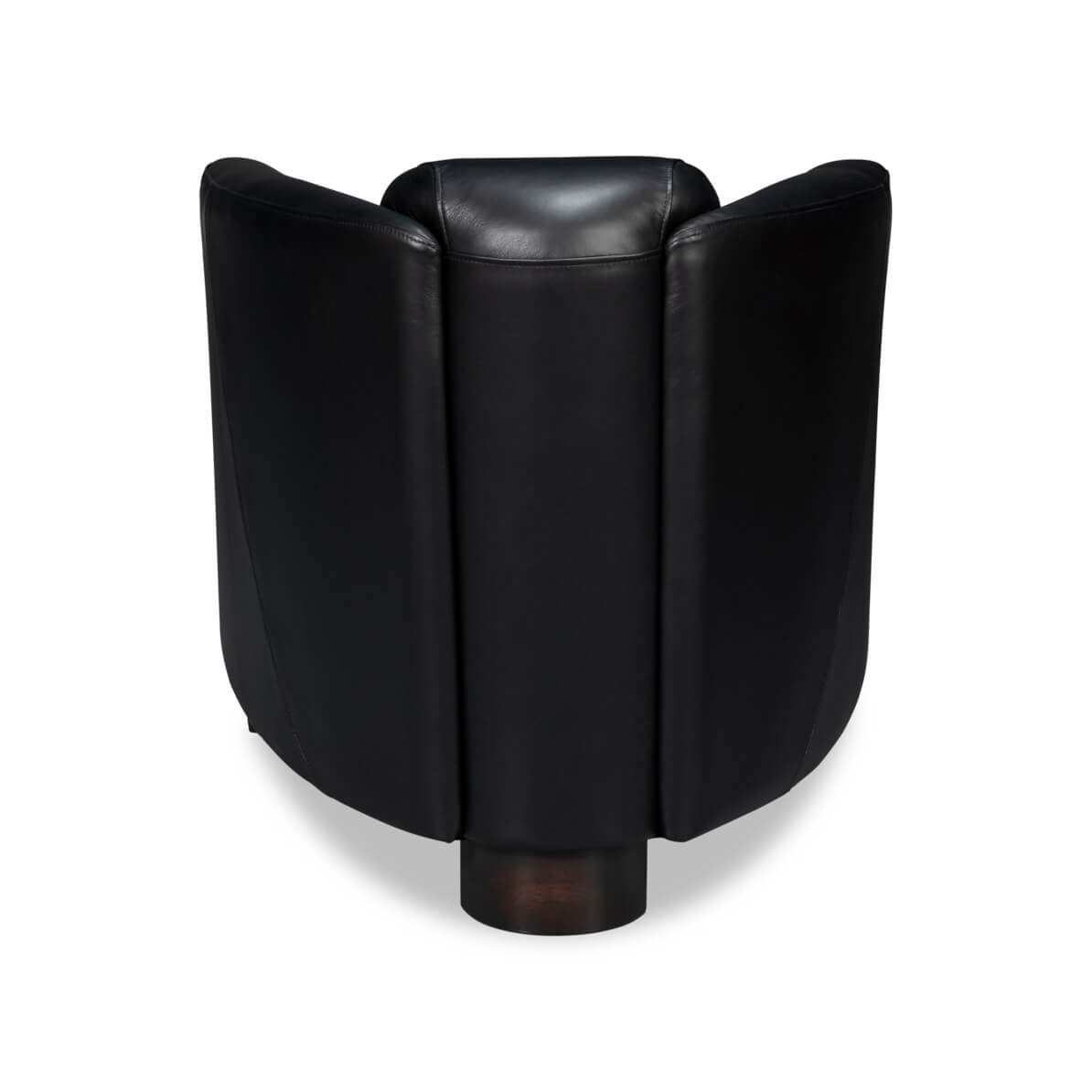 Onyx Black Leather Club Chair - English Georgian America