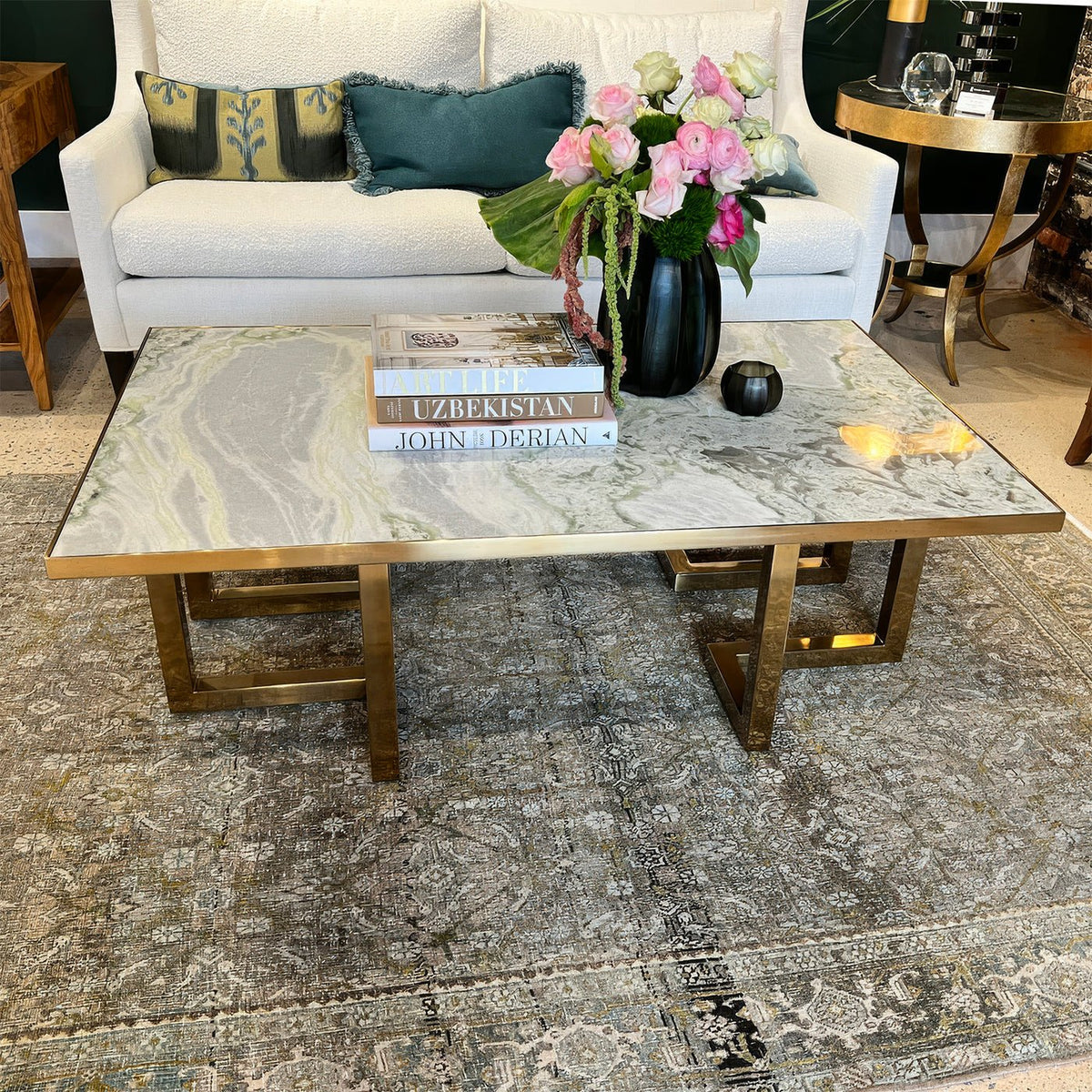 Onyx Top Mid Century Coffee Table - English Georgian America