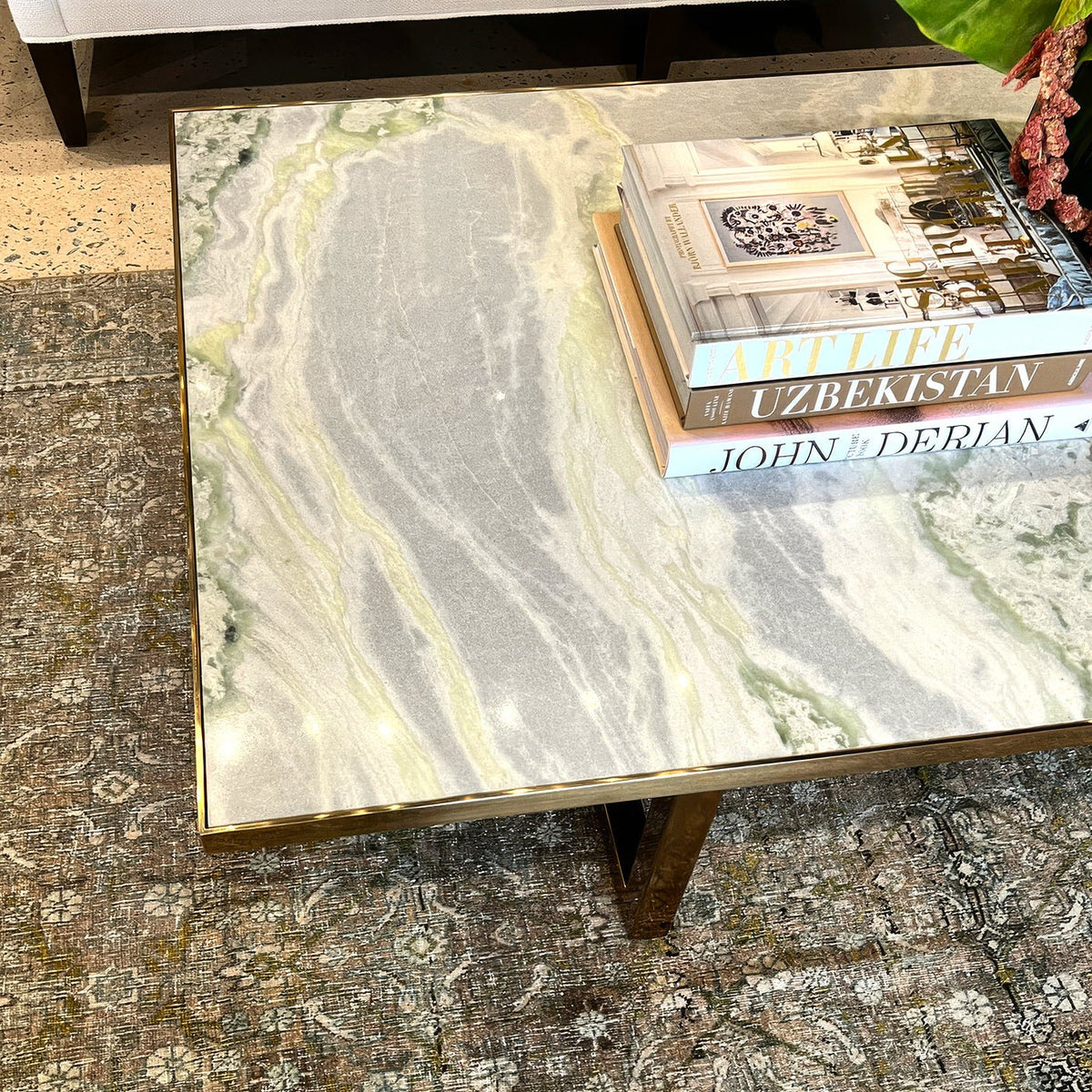 Onyx Top Mid Century Coffee Table - English Georgian America