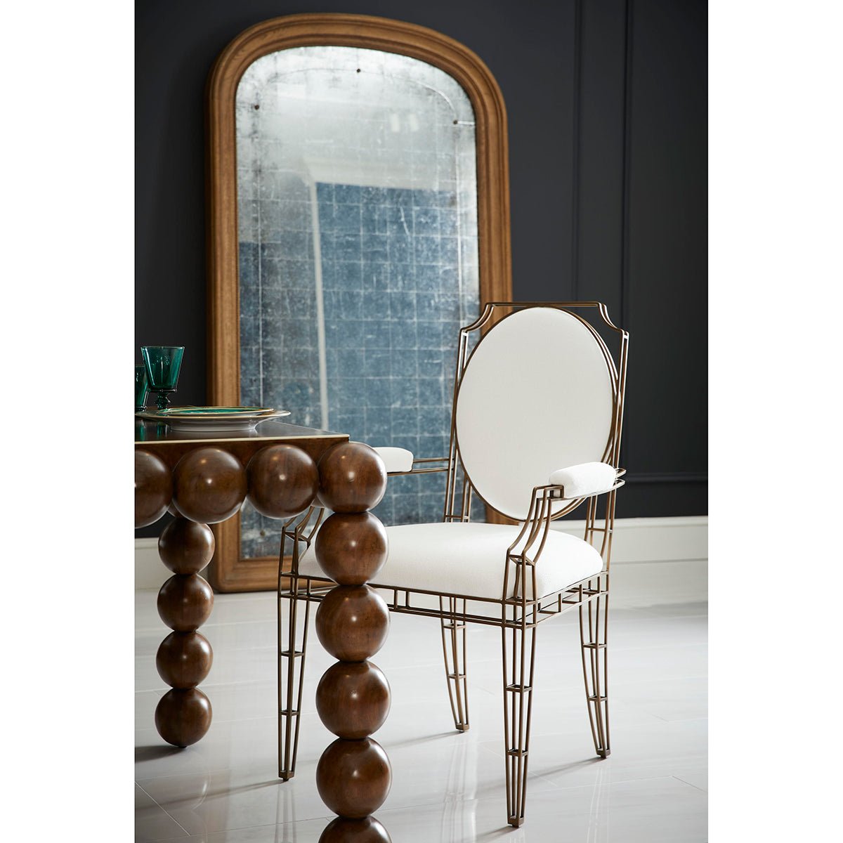 Openwork Steel Arm Chair - English Georgian America