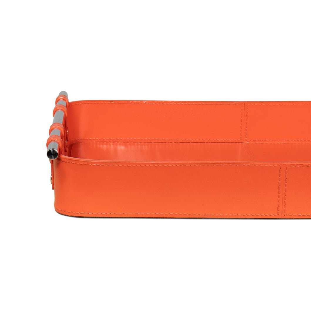 Orange Leather Tray - English Georgian America