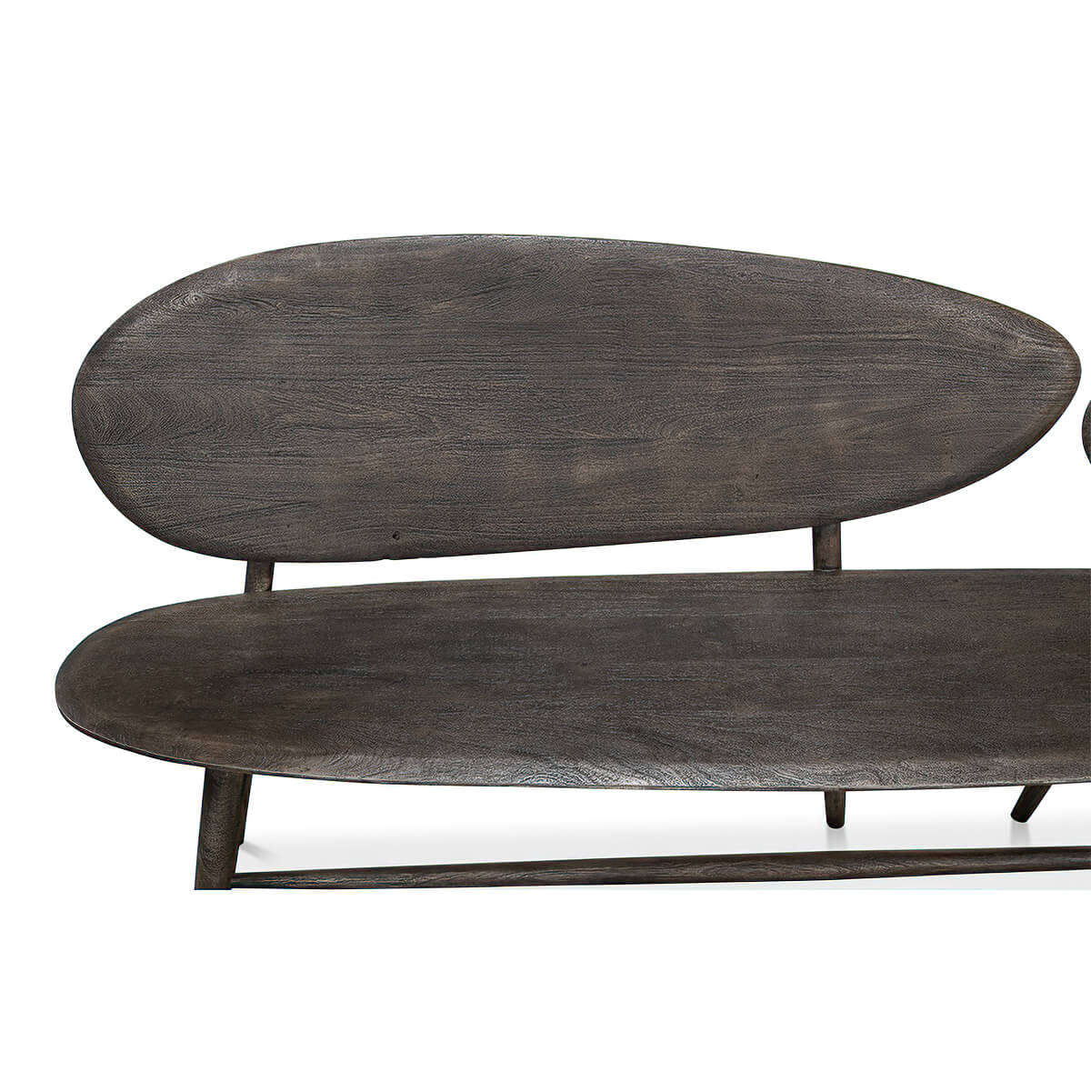 Organic Modern Greyed Wood Bench - English Georgian America