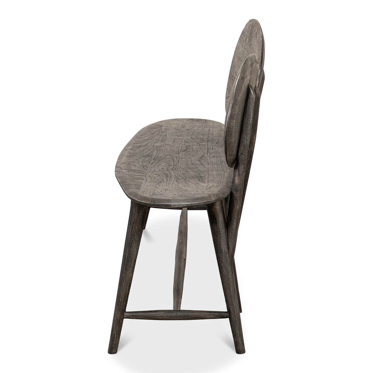 Organic Modern Greyed Wood Bench - English Georgian America