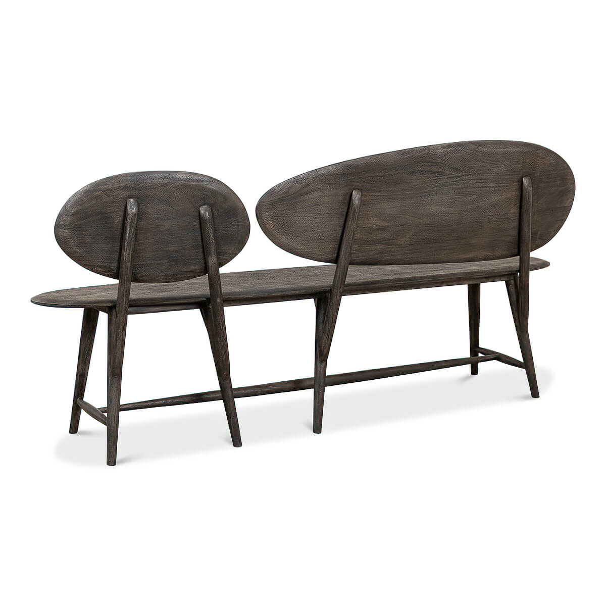 Organic Modern Greyed Wood Bench - English Georgian America