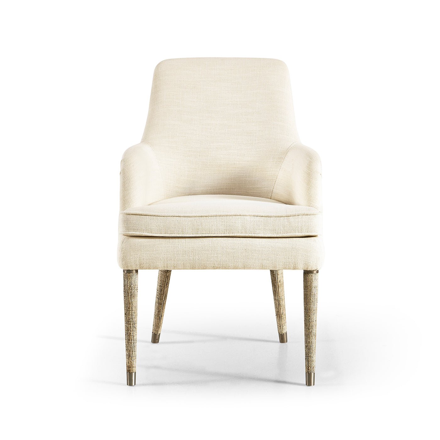 Organic Modern Linen Upholstered Armchair - English Georgian America