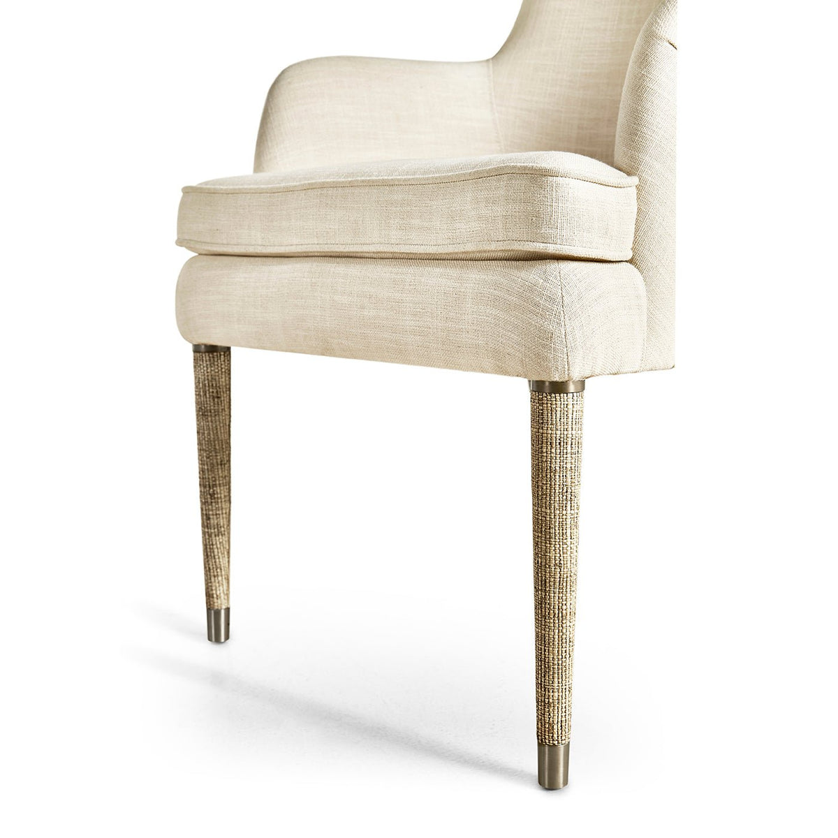 Organic Modern Linen Upholstered Armchair - English Georgian America