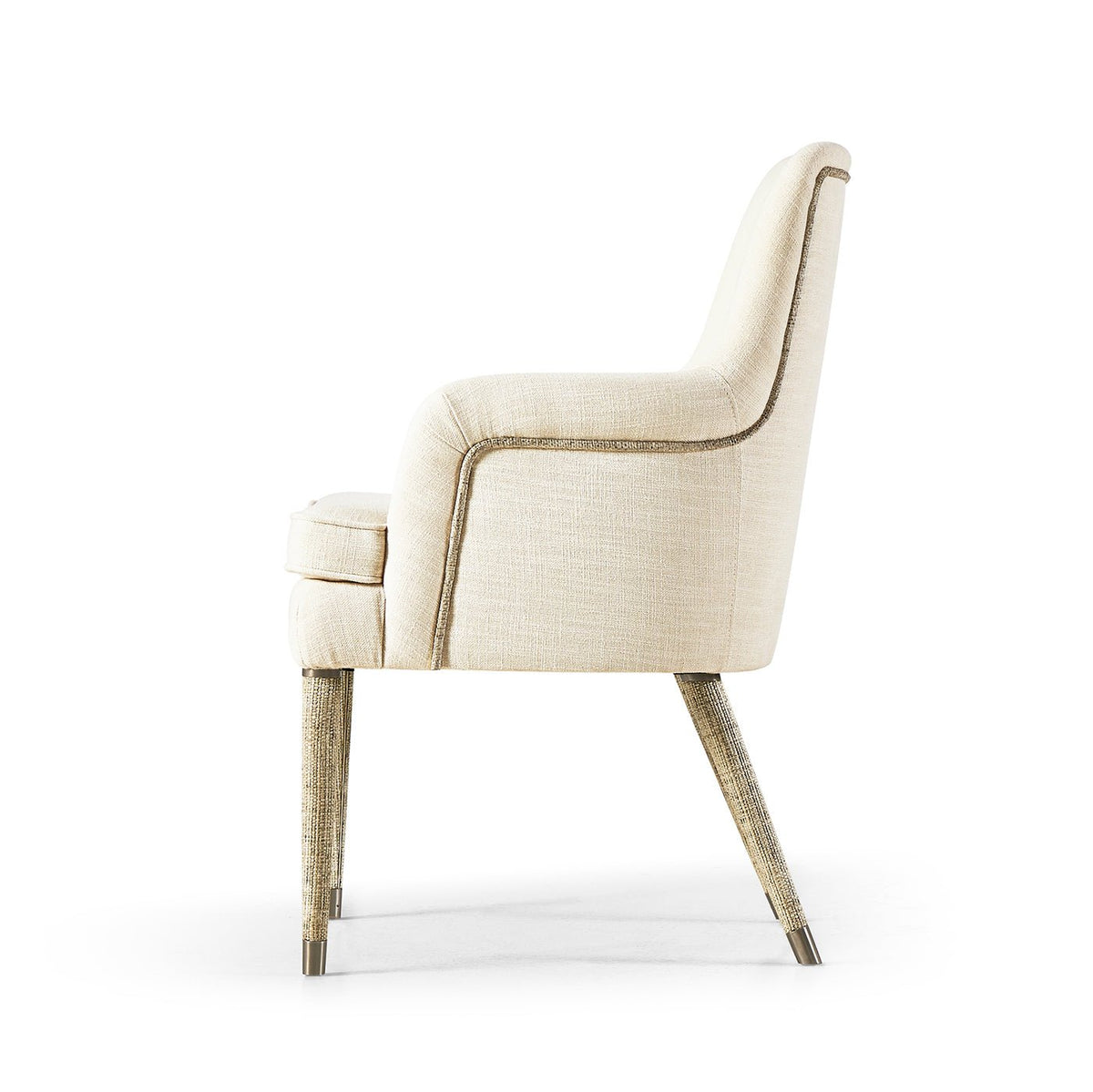 Organic Modern Linen Upholstered Armchair - English Georgian America