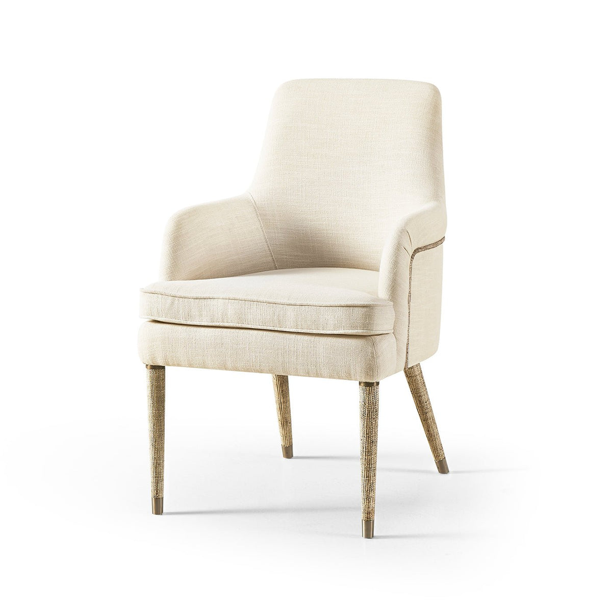 Organic Modern Linen Upholstered Armchair - English Georgian America