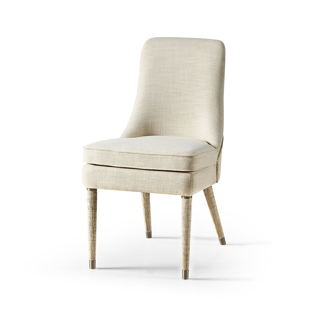 Organic Modern Linen Upholstered Side Chair - English Georgian America