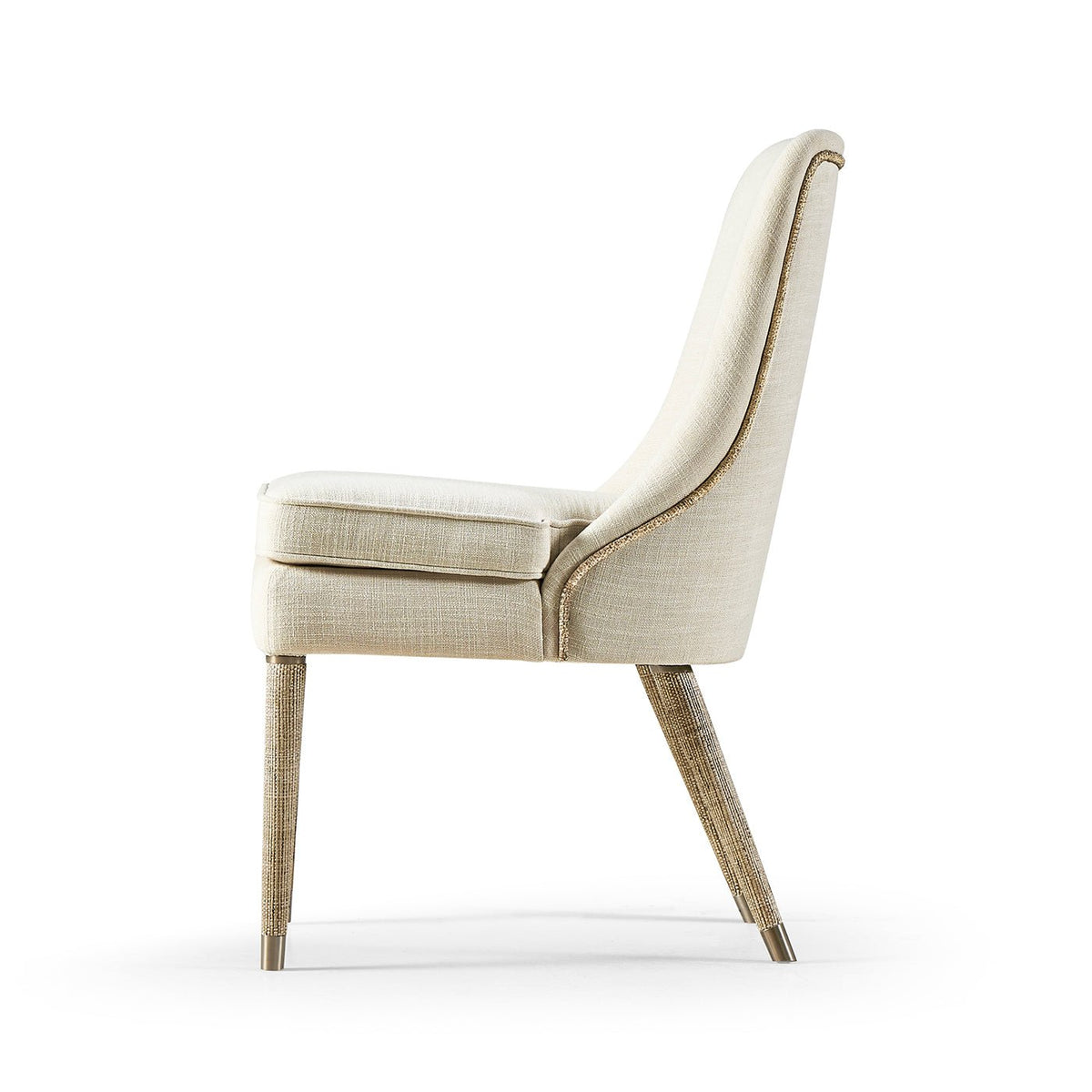 Organic Modern Linen Upholstered Side Chair - English Georgian America