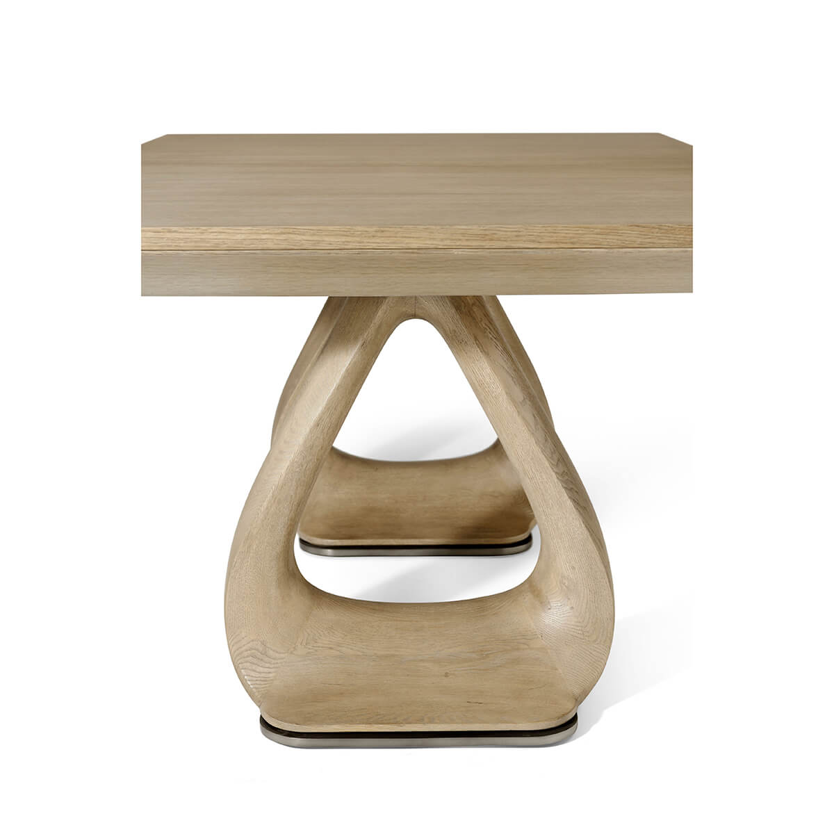 Organic Modern Oak Extending Dining Table - English Georgian America