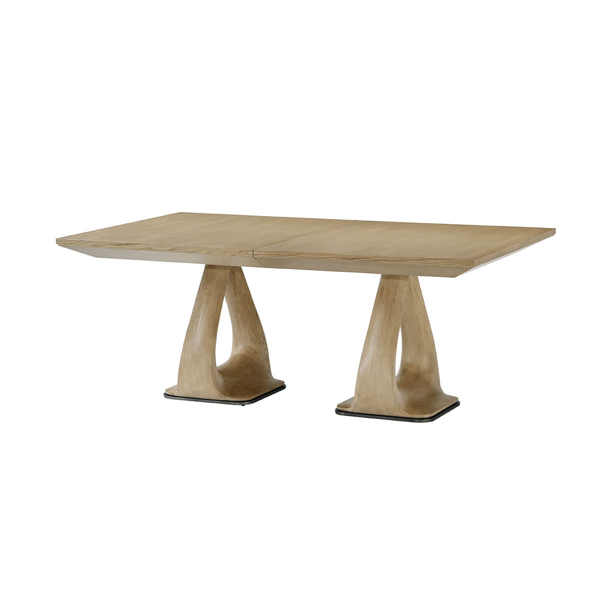 Organic Modern Oak Extending Dining Table - English Georgian America