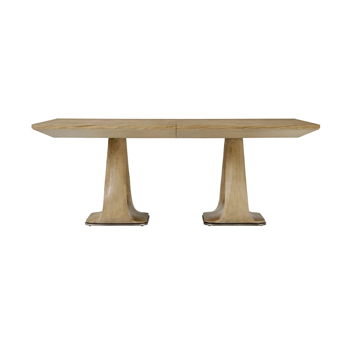 Organic Modern Oak Extending Dining Table - English Georgian America