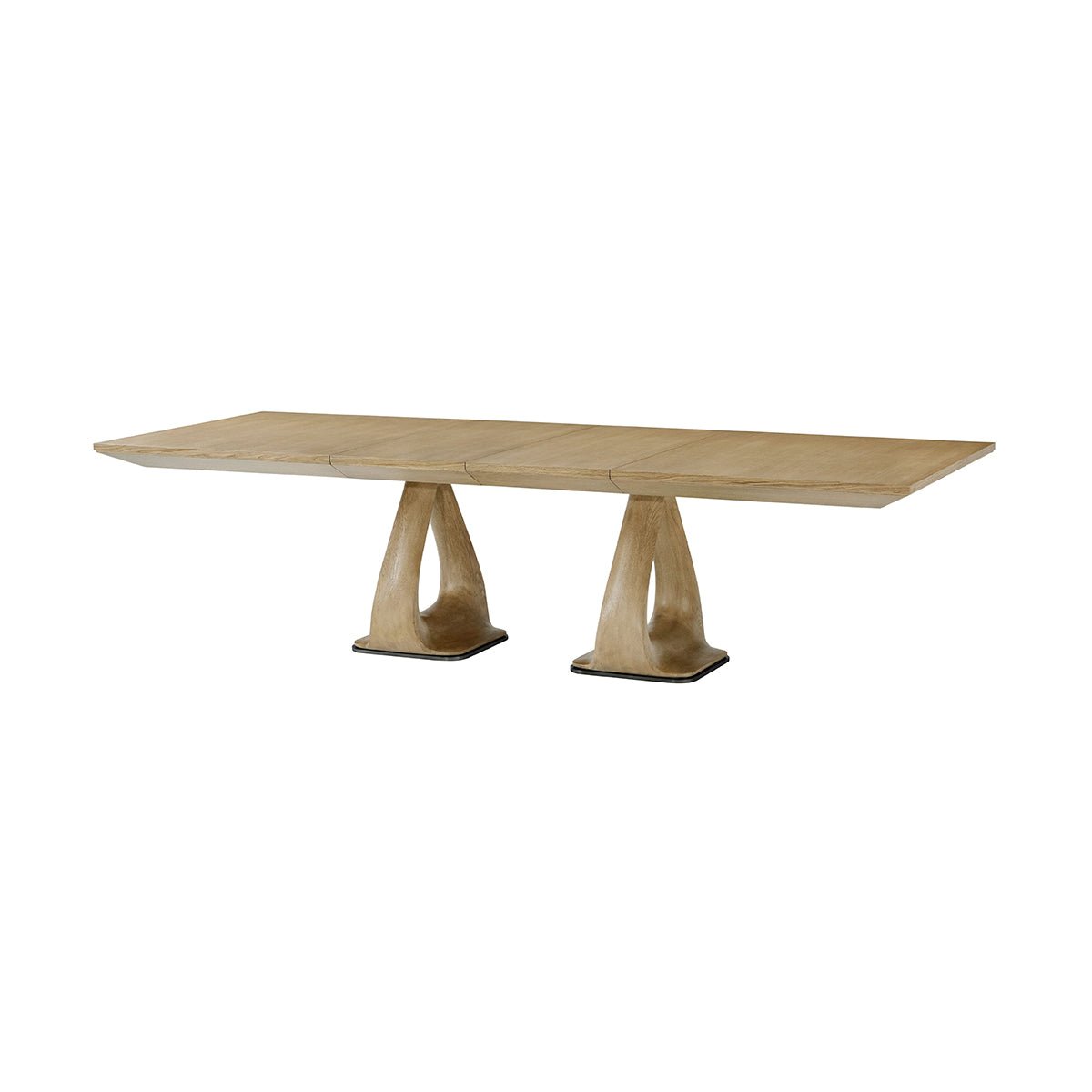 Organic Modern Oak Extending Dining Table - English Georgian America