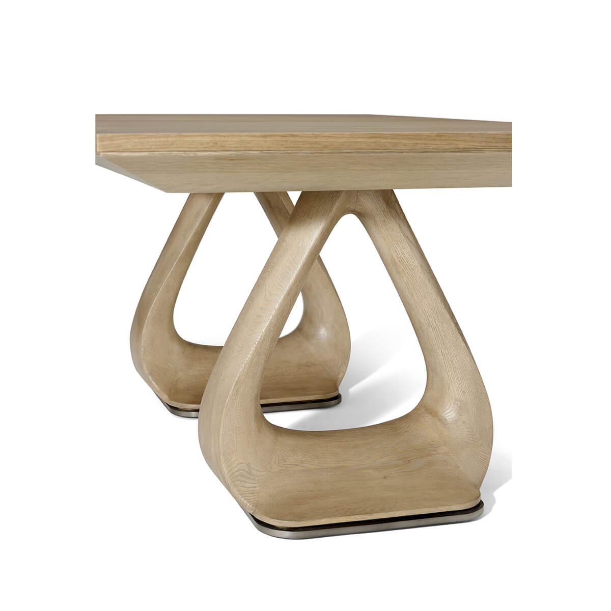 Organic Modern Oak Extending Dining Table - English Georgian America