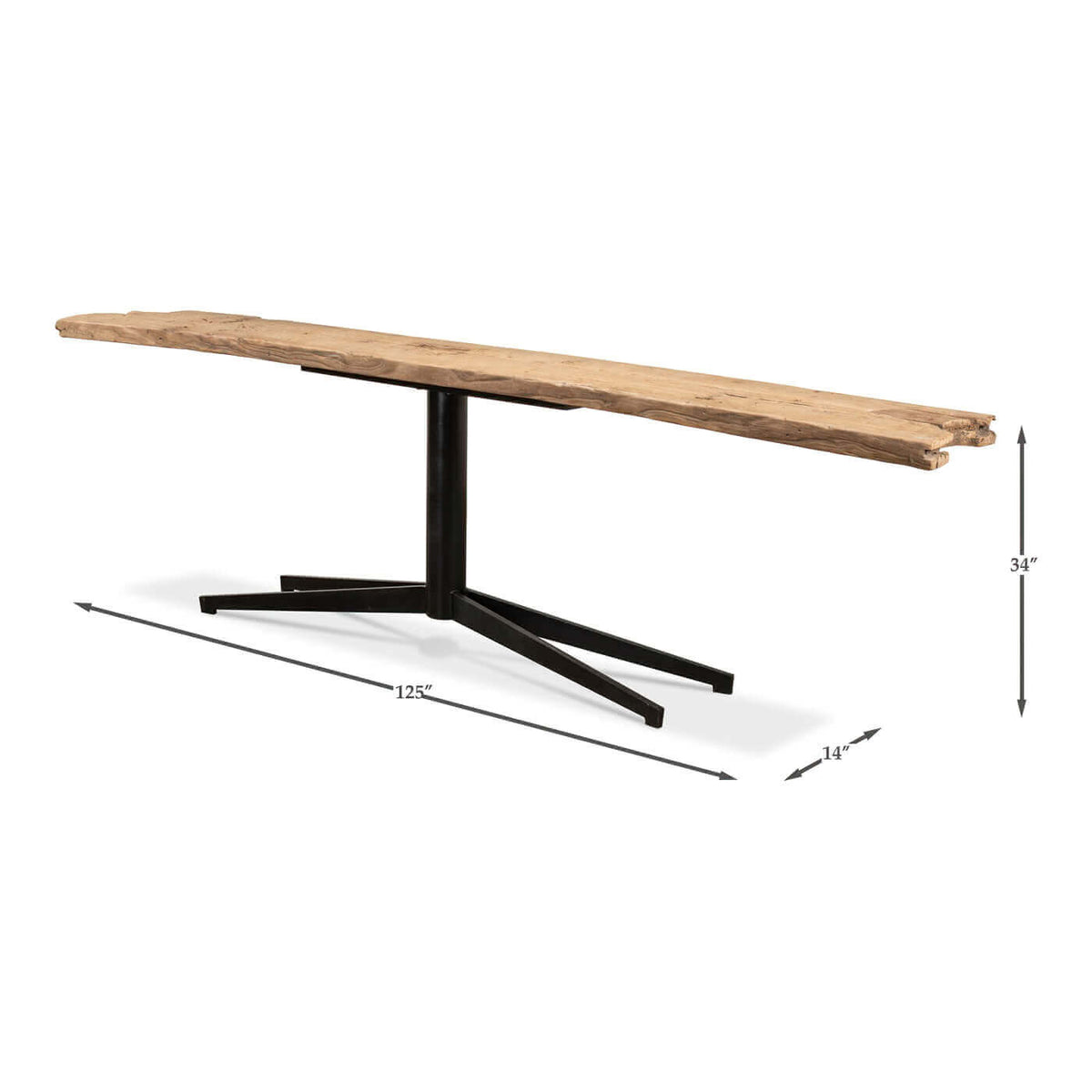 Organic Modern Plank Top Console Table - English Georgian America